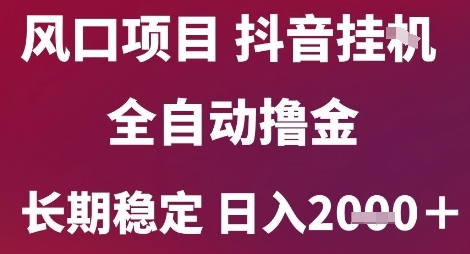 风口项目，六月最新玩法抖音无人挂G，全自动撸金，长期稳定 日入2k+【揭秘】-小鹏项目网