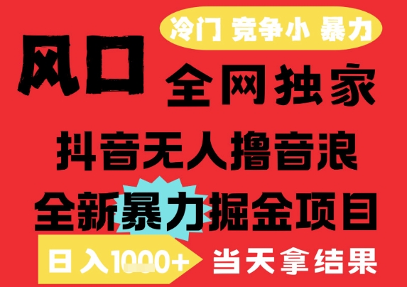 25年6月高爆抖音无人直播最新撸音浪掘金项目，解放双手小白可做，无脑日入1k+，门槛低【揭秘】-小鹏项目网