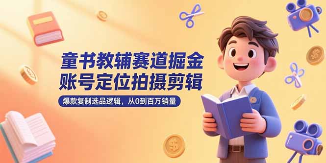 童书教辅赛道掘金，账号定位拍摄剪辑，爆款复制选品逻辑，从0到百万销量-小鹏项目网
