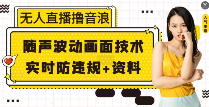 无人直播撸音浪+随声波动画面技术+实时防违规+资料【揭秘】-小鹏项目网