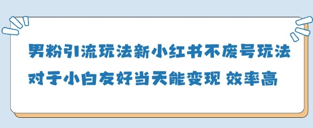 男粉引流玩法(新)，玩法友好做的好当天就能变现-小鹏项目网