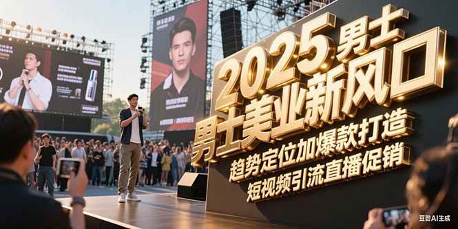2025男士美业新风口，趋势定位加爆款打造，短视频引流直播促销-小鹏项目网