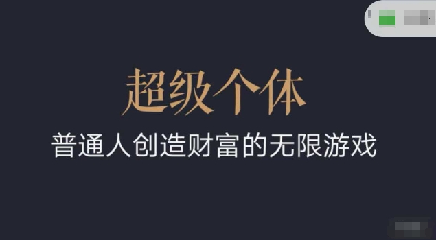 超级个体2024-2025翻盘指南，普通人创造财富的无限游戏-小鹏项目网