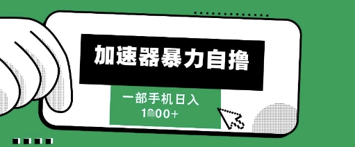 205新风口，加速器暴力自撸，单机日入1k+【揭秘】-小鹏项目网