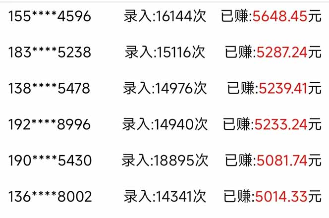 信息录入，几秒一单，只需一部手机，小白轻松上手，日入500＋-小鹏项目网