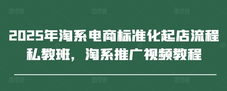2025年淘系电商标准化起店流程私教班，淘系推广视频教程-小鹏项目网