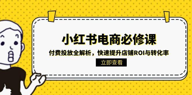 小红书电商必修课：付费投放全解析，快速提升店铺ROI与转化率-小鹏项目网