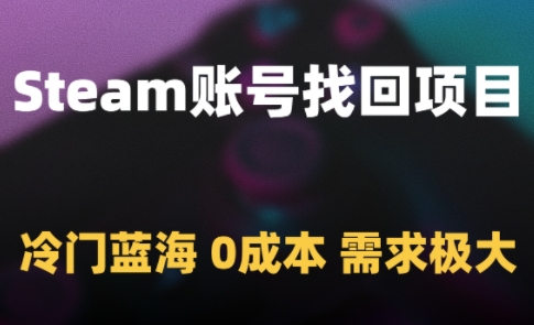 Steam账号找回项目，冷门蓝海，0成本，需求极大-小鹏项目网