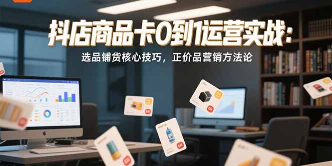 抖店商品卡0到1运营实战：选品铺货核心技巧，正价品营销方法论-小鹏项目网