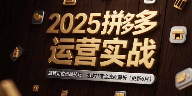 2025拼多多运营实战：店铺定位选品技巧，爆款打造全流程解析(更新6月-小鹏项目网