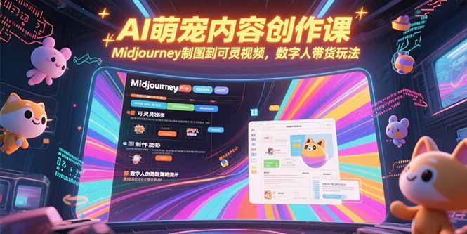 AI萌宠内容创作课，Midjourney制图到可灵视频，数字人带货玩法-小鹏项目网