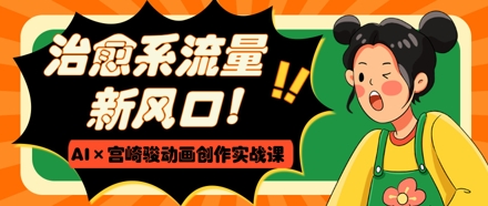 治愈系流量新风口，AI+宫崎骏动画创作实战课，从0到1打造爆款视频-小鹏项目网