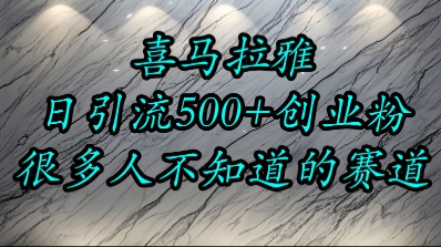 喜马拉雅，小而精的流量赛道，日进500+精准创业粉-小鹏项目网