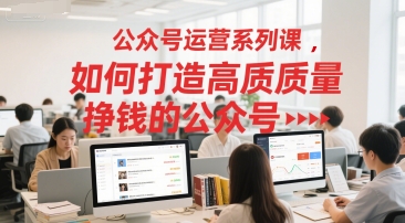 公众号运营系列课，如何打造高质量挣钱的公众号-小鹏项目网