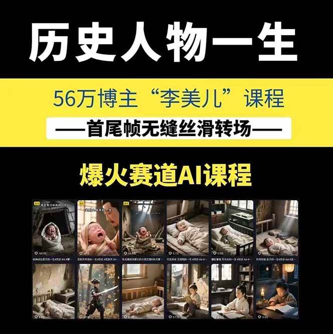 图片[1]-AI历史人物短视频创作，含IP打造、首尾帧无缝转场、智能体视频制作等核心教学内容-小鹏项目网