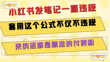 小红书发笔记一直违规，套用这个公式不仅不违规，来的还都是精准的付费粉-小鹏项目网