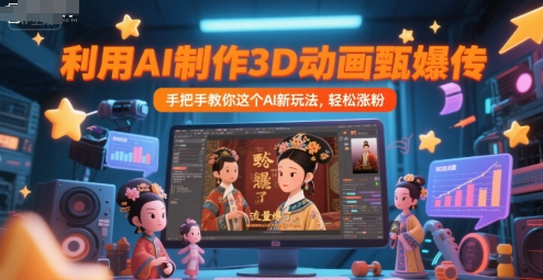 利用AI制作3D动画甄嬛传，流量爆了，手把手教你这个AI新玩法，轻松涨粉-小鹏项目网