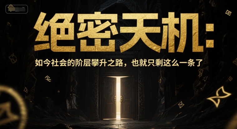付费文章：绝密天机：如今社会的阶层攀升之路，也就只剩这么一条了-小鹏项目网