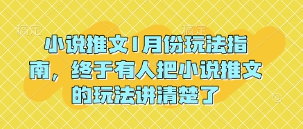 小说推文1月份玩法指南，终于有人把小说推文的玩法讲清楚了!-小鹏项目网