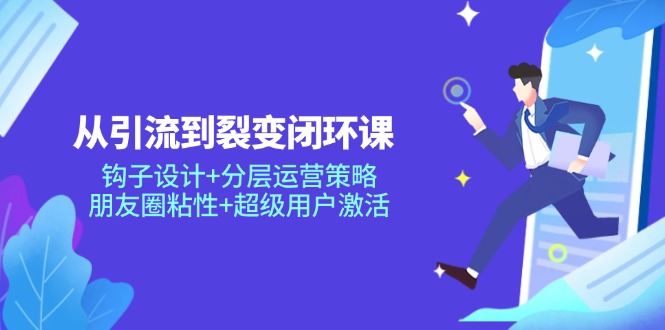 从引流到裂变闭环课：钩子设计+分层运营策略，朋友圈粘性+超级用户激活-小鹏项目网