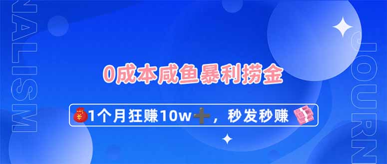 0成本闲鱼暴利捞金，1个月狂赚10W+，秒发秒赚新玩法-小鹏项目网