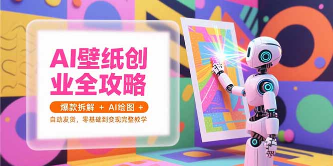 AI壁纸创业全攻略，爆款拆解+AI绘图+自动发货，零基础到变现完整教学-小鹏项目网
