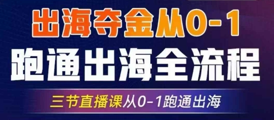 2025出海夺金从0-1跑通出海全流程，三节直播课从0-1跑通出海，教你用AI跑通全流程-小鹏项目网