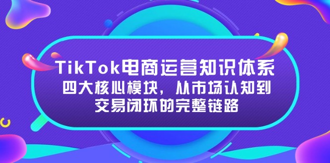 TikTok电商运营知识体系：四大核心模块，从市场认知到交易闭环的完整链路-小鹏项目网