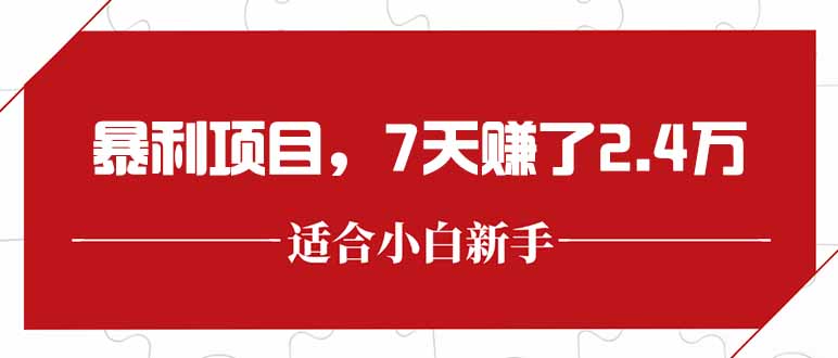 最新暴利项目，每单收益轻松在300以上，7天赚了2.4万-小鹏项目网