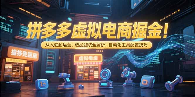 拼多多虚拟电商掘金：从入驻到运营，选品避坑全解析，自动化工具配置技巧-小鹏项目网