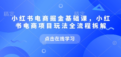 小红书电商掘金课，小红书电商项目玩法全流程拆解(更新5月)-小鹏项目网