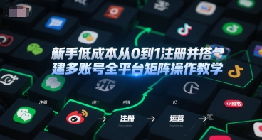 新手低成本从0到1注册并搭建多账号全平台矩阵操作教学，手机号-邮箱-IP-工具-小鹏项目网