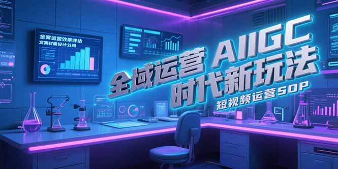 全域运营AIGC时代新玩法，文案封面设计公式，短视频运营SOP-小鹏项目网