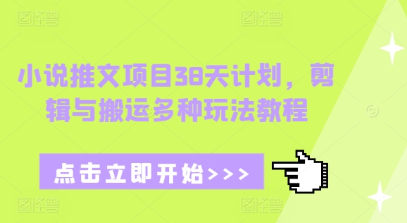 小说推文项目38天计划，剪辑与搬运多种玩法教程-小鹏项目网