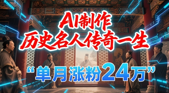 暴力起号！用AI制作历史名人传奇一生，单月涨粉24W，涨粉+变现赛道黑马来了-小鹏项目网