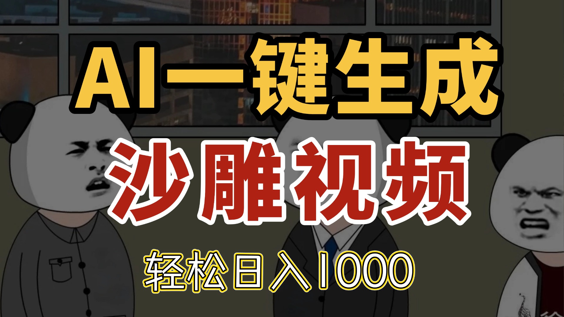 AI一键生成沙雕视频，一条视频千万播放，轻松日入1000-小鹏项目网