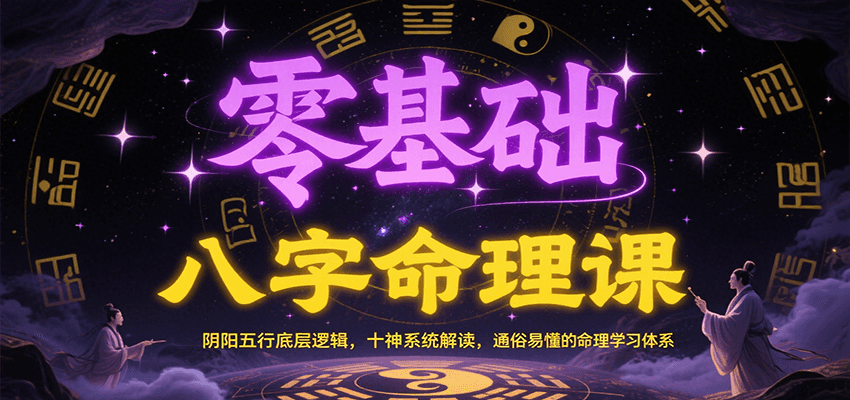 零基础八字命理课：阴阳五行底层逻辑，十神系统解读，通俗易懂的命理学习体系-小鹏项目网