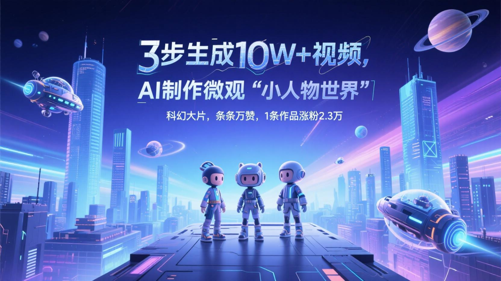 三步生成10W+视频，AI制作微观“小人物世界”科幻大片，条条万赞，1条作品涨粉2.3万-小鹏项目网