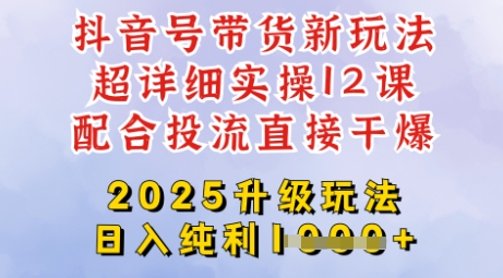 2025全新升级抖音带货玩法，一天纯利四位数，从剪辑到选品再到发布投流，超详细玩法揭秘-小鹏项目网