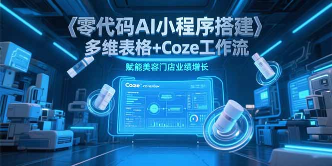 零代码AI小程序搭建，多维表格+Coze工作流，赋能美容门店业绩增长-小鹏项目网