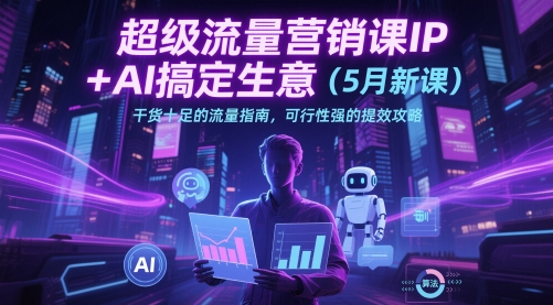 超级流量营销课IP+AI搞定生意(5月新课)干货十足的流量指南，可行性强的提效攻略-小鹏项目网
