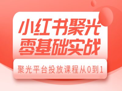 小红书聚光零基础实战，聚光平台投放课程从0到1-小鹏项目网