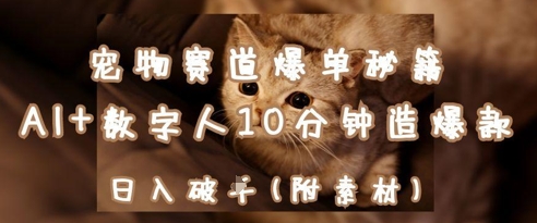 宠物赛道爆单秘籍：AI+数字人10分钟造爆款，日入1k-小鹏项目网