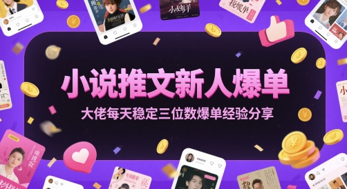 小说推文新人爆单大佬每天稳定三位数爆单经验分享-小鹏项目网