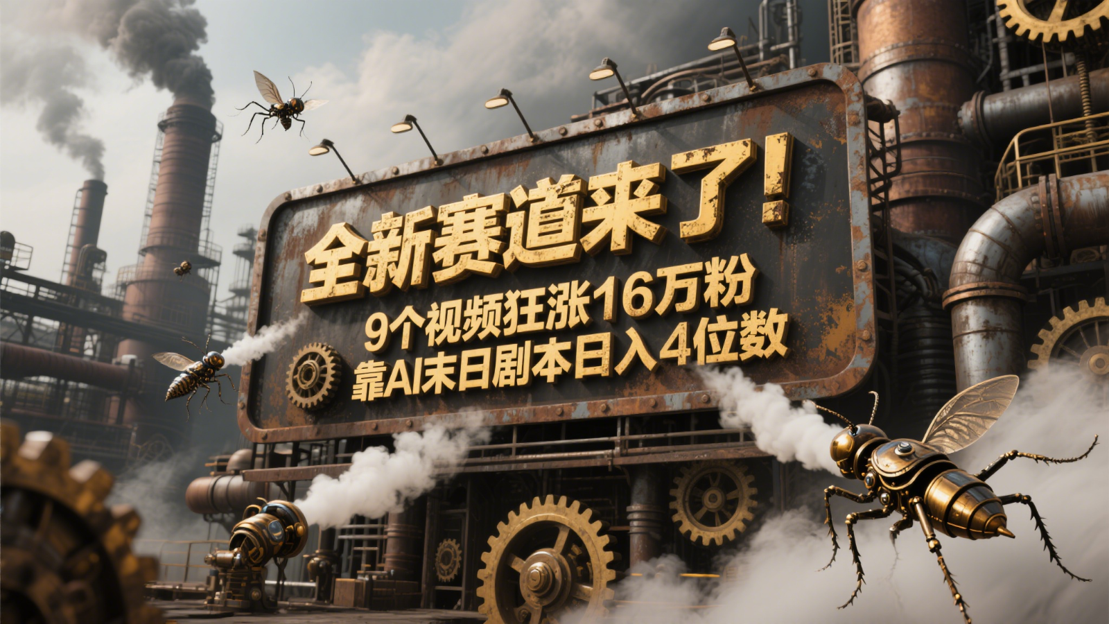 全新赛道来了！9个视频狂涨16万粉，靠AI末日剧本日入4位数，评论区爆肝追更！-小鹏项目网