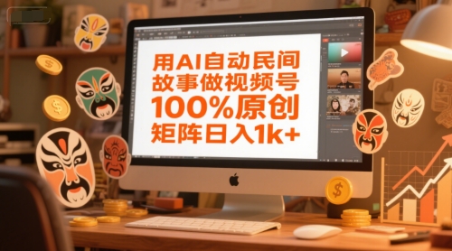 用AI自动民间故事做视频号，100%原创，矩阵日入1k+-小鹏项目网