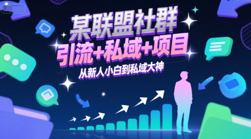 某联盟社群，引流+私域+项目，从新人小白到私域大神-小鹏项目网