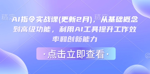 AI指令实战课(更新2月)，从基础概念到高级功能，利用AI工具提升工作效率和创新能力-小鹏项目网