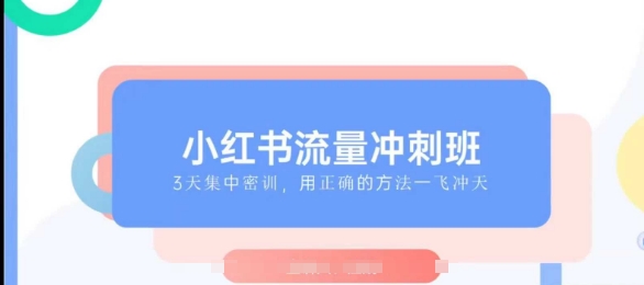 小红书流量冲刺班2025，最懂小红书的女人，快速教你2025年入局小红书-小鹏项目网