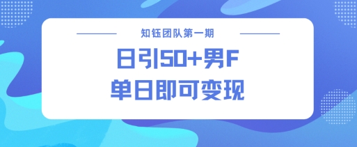 男粉引流新方法不违规，当日即可变现-小鹏项目网